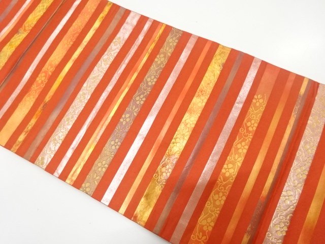 JAPANESE NAGOYA OBI / WOVEN UME ARABESQUE